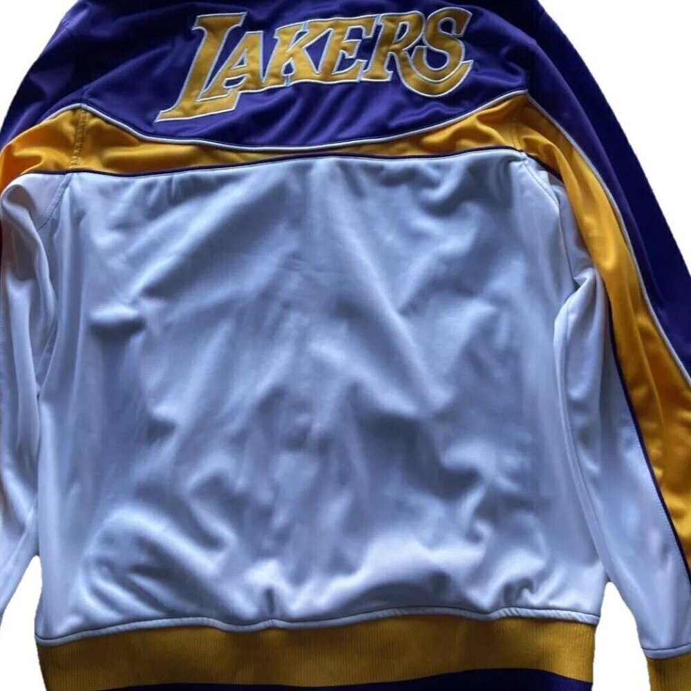 Vintage Los Angeles Lakers Jacket Purple Yellow UNK BLUE LABEL Men’s sz Large - Picture 8 of 13